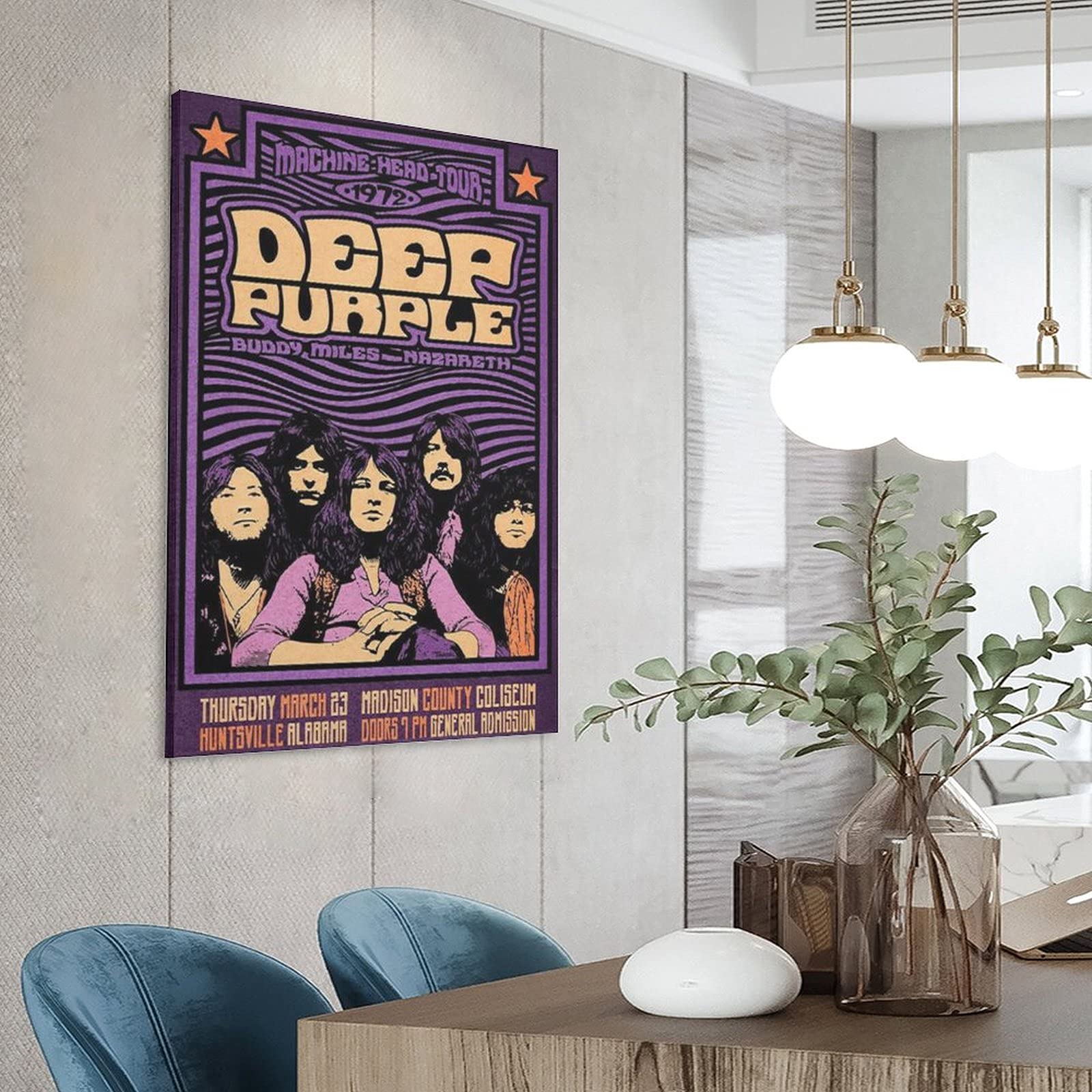 Amazon.com: Deep Purple 1972 Concert Retro Poster Canvas Poster